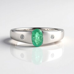 Anello in argento con Smeraldo Russo