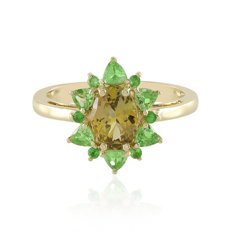 Gouden ring met een onverhitte gele tanzaniet (Adela Gold)