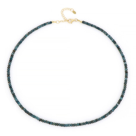 Collana in argento con Cianite Blu Foglia di Tè