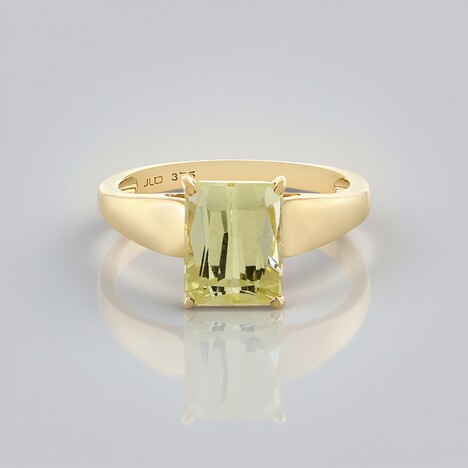 Anello in oro con Kunzite Canarino