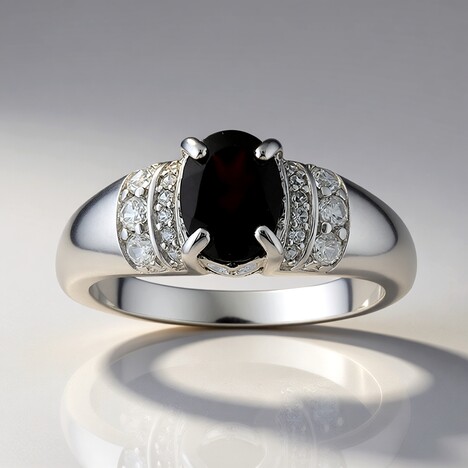 Anello in argento con Granato