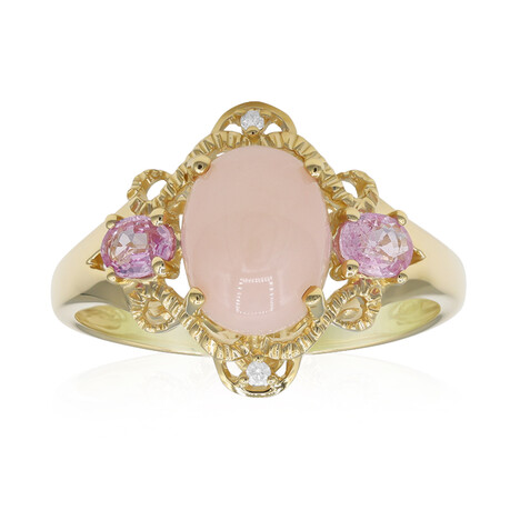 Pinkfarbener Opal-Goldring