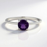 Bague en argent et Améthyste de Zambie