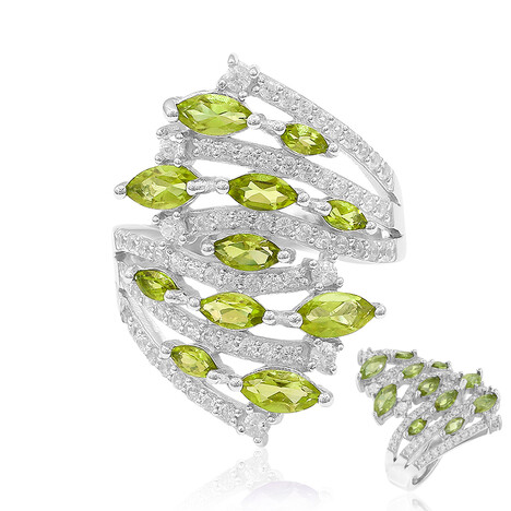 Burmesischer Peridot-Silberring