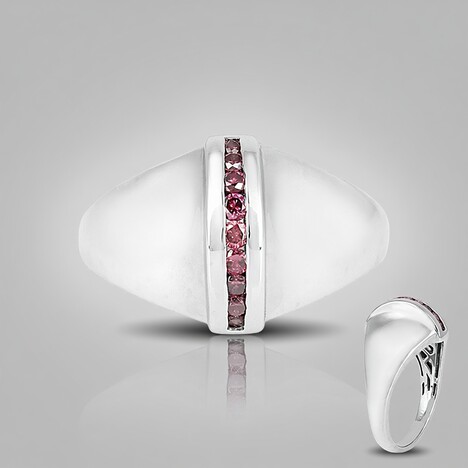 Anello in platino con Diamante Rosa SI1 (KM by Juwelo)