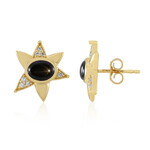 Pendientes en plata con Zafiro estrella negra (de Melo Essence)