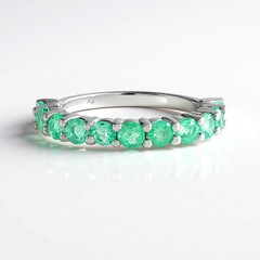 Anello in argento con Smeraldo Colombiano