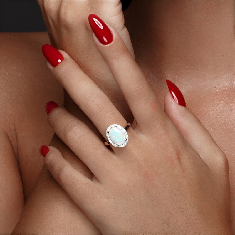 Australischer Opal-Silberring