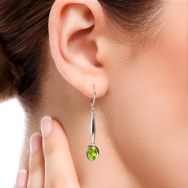 Pendientes en plata con Peridoto (KM by Juwelo)