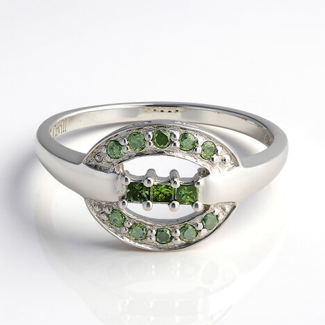 Anello placcato in platino con Diamante Fancy