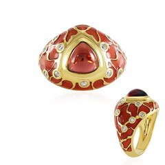 Zilveren ring met een Indische Granaat (Adela Silber)