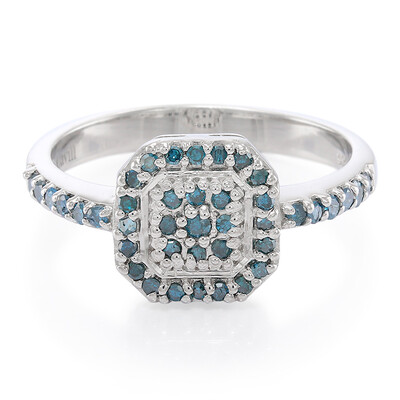 Anello placcato in platino con Diamante Fancy