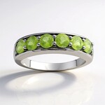 Bague en argent et Vésuvianite