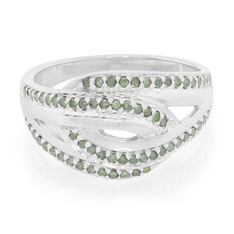 Fancy Diamond Silver Ring