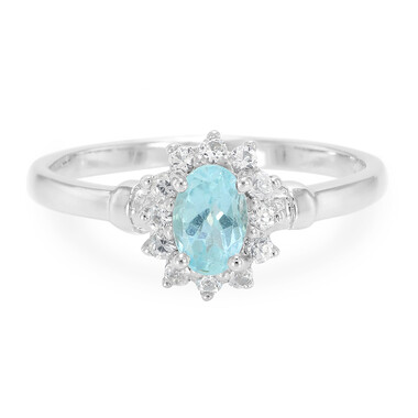 Anillo en plata con Apatita azul