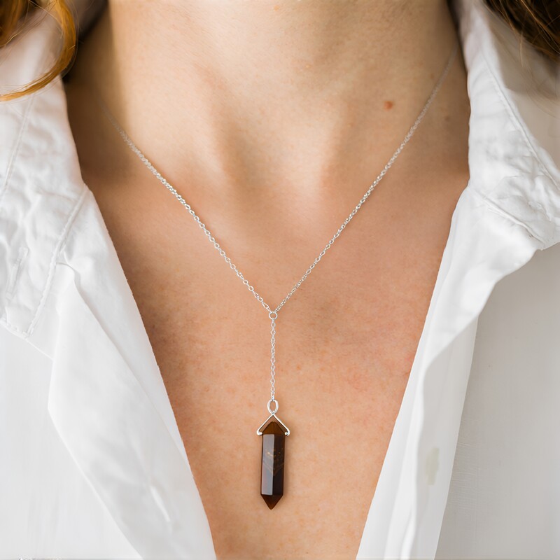 Tigerauge-Silberhalskette