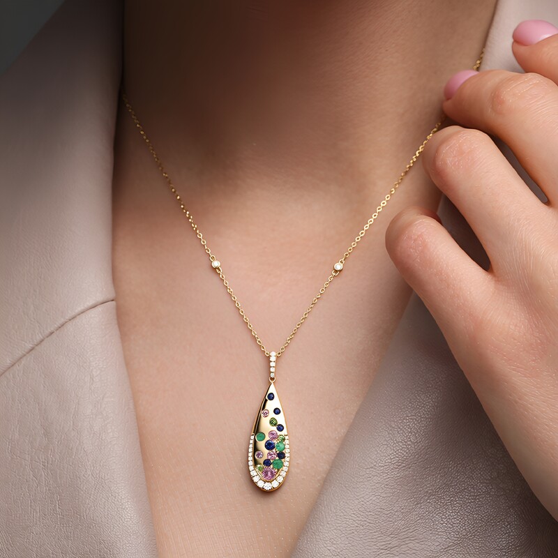 Collier en or et Saphir bleu de Ceylan (CIRARI)