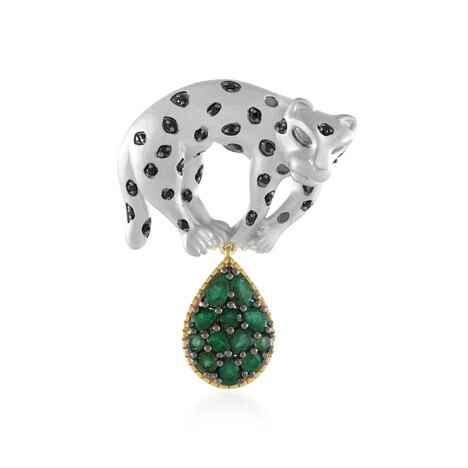 Spilla in argento con Smeraldo Zambia (Gems en Vogue)