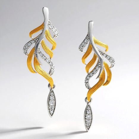 Orecchini in argento con Diamante I1 (H) (Gems en Vogue)