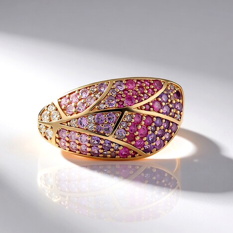 Anello in argento con Zaffiro Rosa (KM by Juwelo)