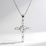 Collana in argento con Topazio Bianco