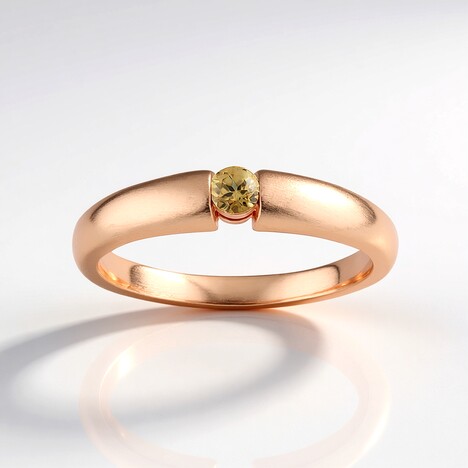 Anello in argento con Zircone Champagne