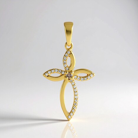 Ciondolo in argento con Diamante Champagne I2