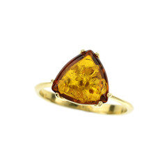 Bague en or et Ambre baltique