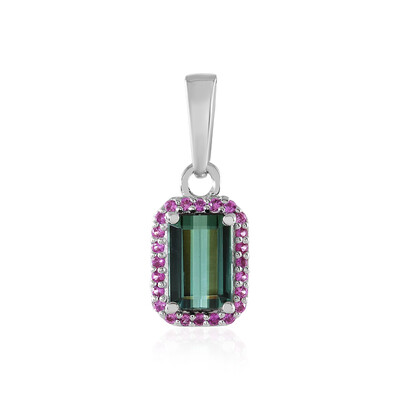 Ciondolo in argento con Tormalina Verde di Benedito (Adela Silber)