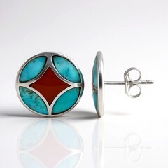 Orecchini in argento con Diaspro Rosso  (Jones Lee)