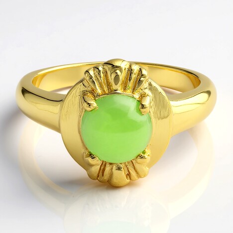 Anello in argento con Crisoprasio Imperiale