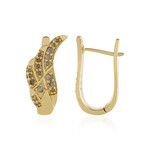 I2 Schokoladen-Brillant-Silberohrringe