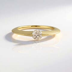 Anello in oro con Diamante Champagne I2 (de Melo Gold)