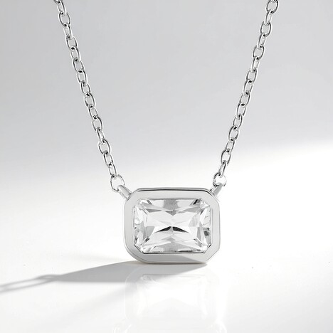 Collana in argento con Topazio Bianco
