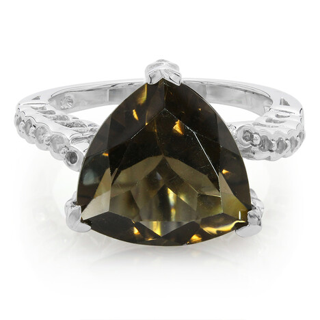 Anello in argento con Quarzo Fumè