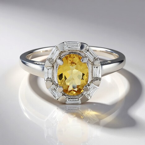 Anello in argento con Berillo Giallo