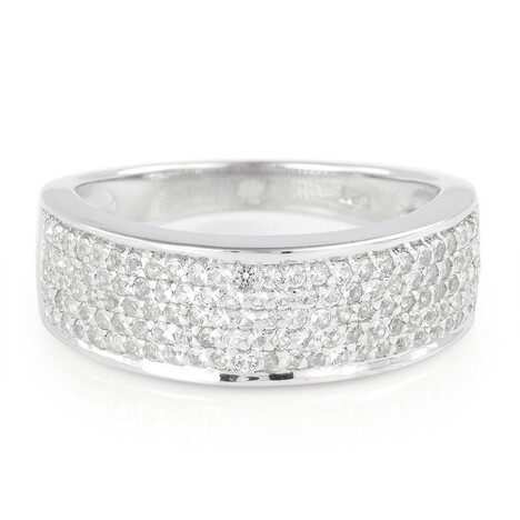Anello in argento con Topazio Bianco