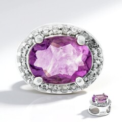Ciondolo in argento con Fluorite Rosa (MONOSONO COLLECTION)