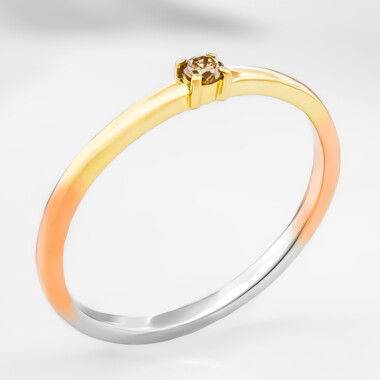 Anillo en oro con Diamante chocolate I2