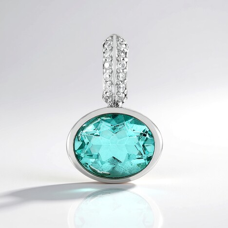 Ciondolo in argento con Quarzo color paraiba (MONOSONO COLLECTION)