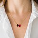 Collana in argento con Quarzo rosso pastello