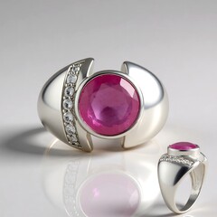 Anello in argento con Zaffiro Rosa del Madagascar (de Melo Essence)