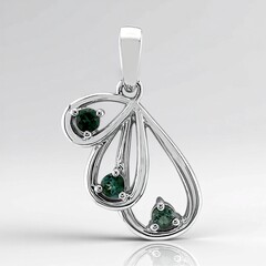 Ciondolo in argento con Tormalina Verde Brasiliana