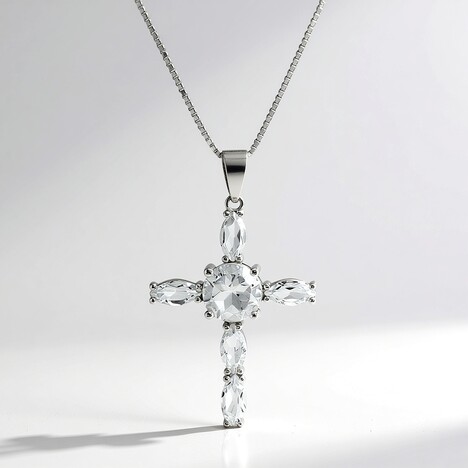 Collana in argento con Topazio Bianco