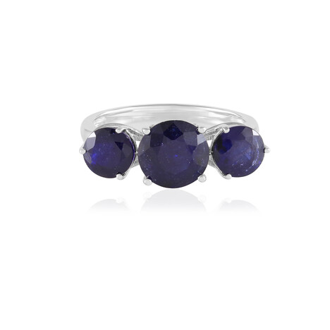 Zilveren ring met een Madagaskar Blauwe Saffier (de Melo Essence)