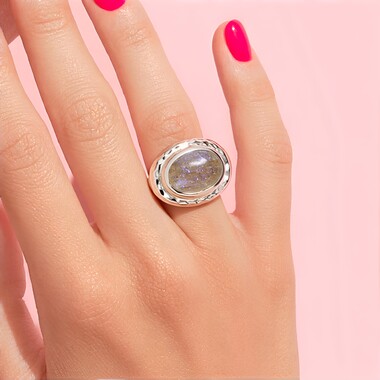 Bague en argent et Labradorite (MONOSONO COLLECTION)