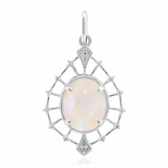 Brasilianischer Weißer Opal-Goldanhänger