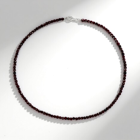 Collier en argent et Grenat du Mozambique