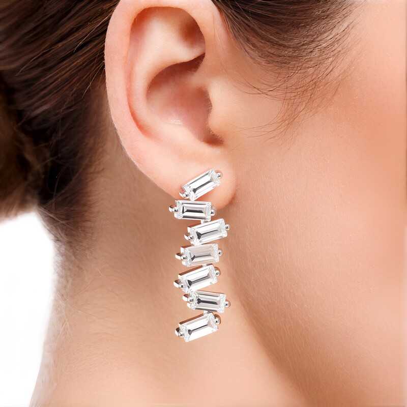 Weißer Topas-Silberohrringe