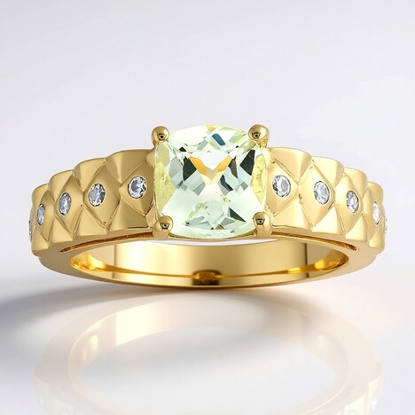 Anello in oro con Berillo Verde (de Melo Gold)